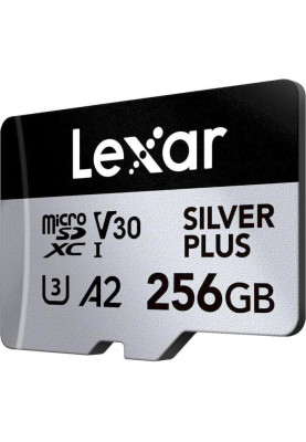 Карта пам'яті Lexar 256 GB microSDXC Professional Silver Plus UHS-I U3 V30 A2 Class 10 (LMSSIPL256G-BNANG)