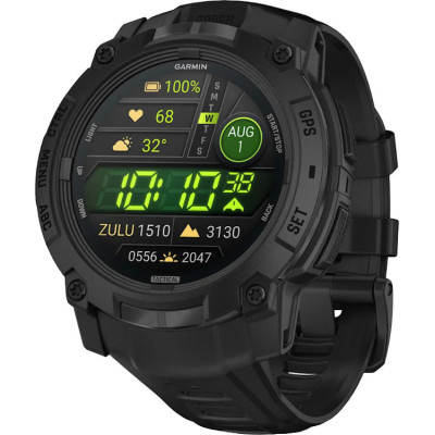 Смарт-годинник Garmin Instinct 3 50mm AMOLED Tactical Edition Black with Black Band (010-03020-50)