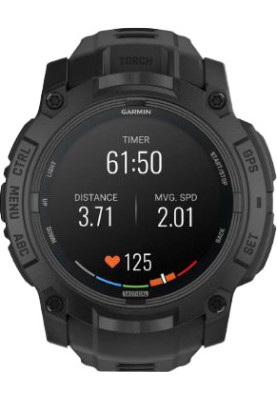 Смарт-годинник Garmin Instinct 3 50mm AMOLED Tactical Edition Black with Black Band (010-03020-50)