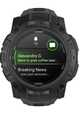 Смарт-годинник Garmin Instinct 3 50mm AMOLED Tactical Edition Black with Black Band (010-03020-50)
