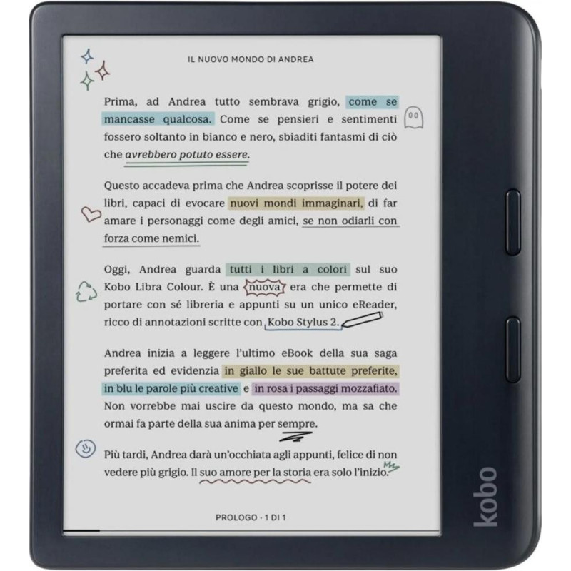 Електронна книга з підсвічуванням Kobo Libra Colour Black (N428-KU-BK-K-CK)