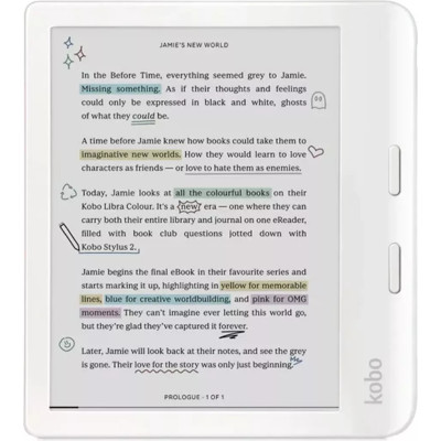 Електронна книга з підсвічуванням Kobo Libra Colour White (N428-KU-WH-K-CK)