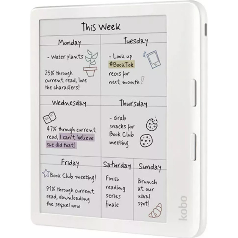 Електронна книга з підсвічуванням Kobo Libra Colour White (N428-KU-WH-K-CK)