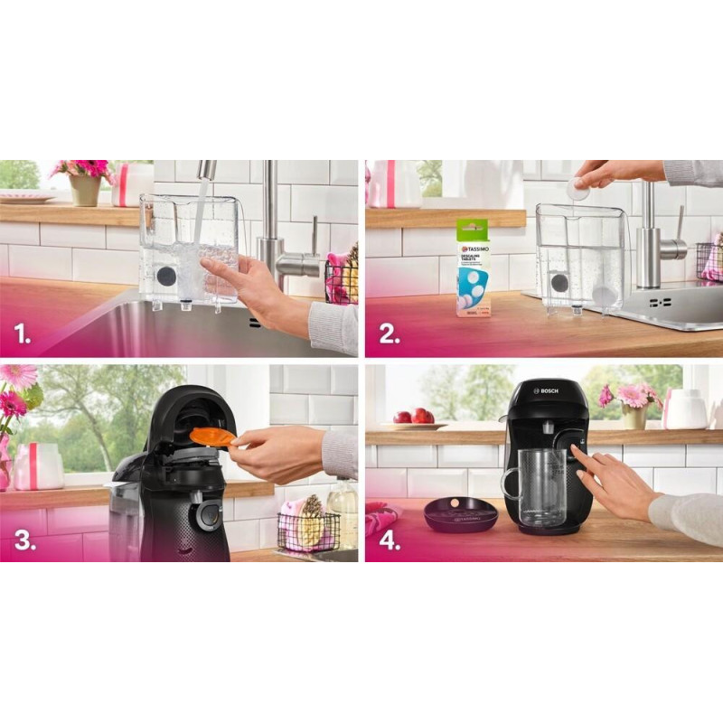 Капсульна кавоварка еспресо Bosch Tassimo Happy friendly black TAS102E