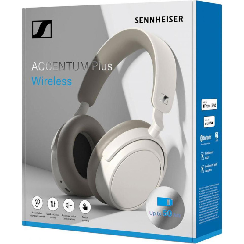 Навушники з мікрофоном Sennheiser ACCENTUM Plus Wireless White (700177)