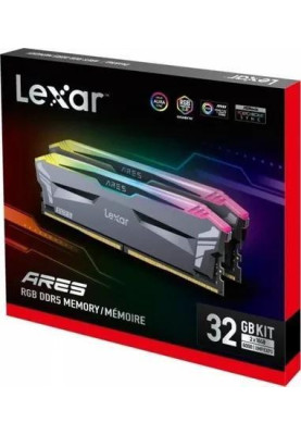 Пам'ять для настільних комп'ютерів Lexar 32 GB (2x16GB) DDR5 6000 MHz Ares RGB (LD5BU016G-R6000GDLA)