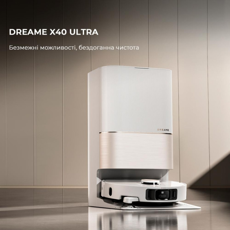 Робот-пилосос з вологим прибиранням Dreame Bot X40 Ultra White