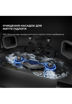 Робот-пилосос з вологим прибиранням Dreame X40 Ultra Black