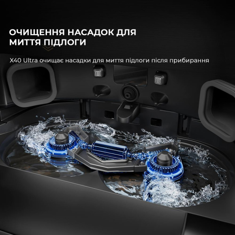 Робот-пилосос з вологим прибиранням Dreame X40 Ultra Black