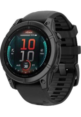 Смарт-годинник Garmin Fenix E 47mm AMOLED Slate Gray Steel with Black Silicone Band (010-03025-03/01/13)