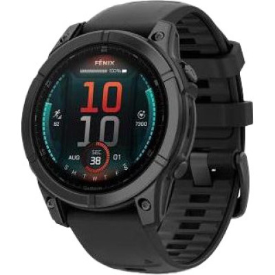 Смарт-годинник Garmin Fenix E 47mm AMOLED Slate Gray Steel with Black Silicone Band (010-03025-03/01/13)