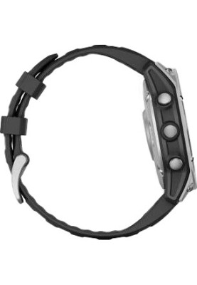 Смарт-годинник Garmin Fenix E 47mm AMOLED Stainless Steel with Black Silicone Band (010-03025-02/00)