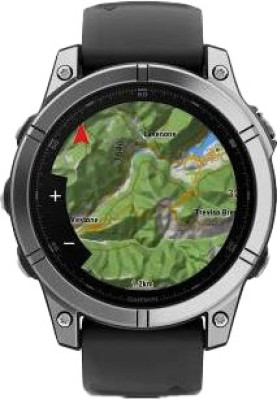 Смарт-годинник Garmin Fenix E 47mm AMOLED Stainless Steel with Black Silicone Band (010-03025-02/00)