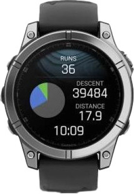 Смарт-годинник Garmin Fenix E 47mm AMOLED Stainless Steel with Black Silicone Band (010-03025-02/00)