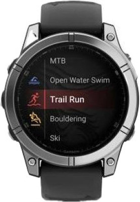 Смарт-годинник Garmin Fenix E 47mm AMOLED Stainless Steel with Black Silicone Band (010-03025-02/00)
