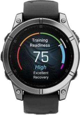 Смарт-годинник Garmin Fenix E 47mm AMOLED Stainless Steel with Black Silicone Band (010-03025-02/00)
