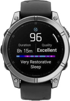 Смарт-годинник Garmin Fenix E 47mm AMOLED Stainless Steel with Black Silicone Band (010-03025-02/00)