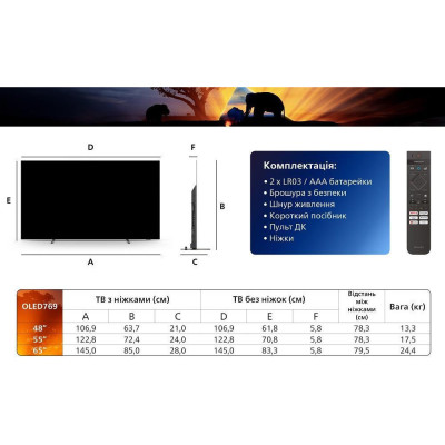 Телевiзор Philips 65OLED769/12