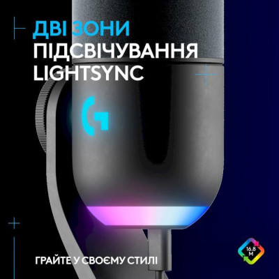 Мікрофон для ПК Logitech Yeti GX Dynamic RGB Black (988-000569)