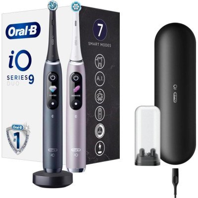 Набір із 2-х електричних зубних щіток Oral-B iO Series 9 Duo Black Onyx/Rose Quartz