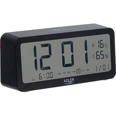 Настільний годинник з будильником Adler AD 1195 black