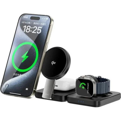 Бездротовий зарядний пристрій WIWU Wi-W028 3in1 Wireless Charger Black