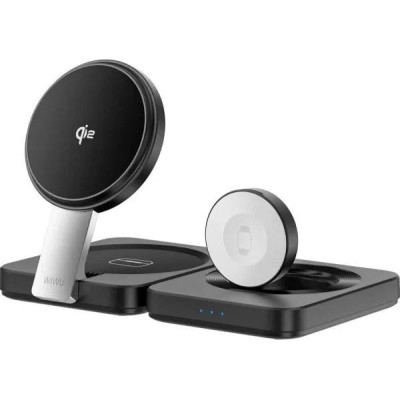 Бездротовий зарядний пристрій WIWU Wi-W028 3in1 Wireless Charger Black