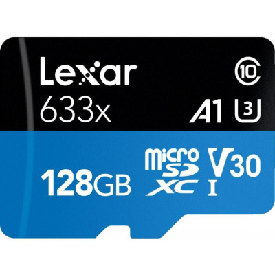Карта пам'яті Lexar 128 GB microSDXC 633x UHS-I (U3) A1 V30 High-Performance + SD-адаптер LSDMI128BB633A