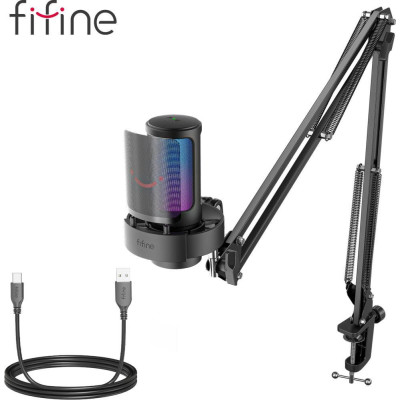 Мікрофон для ПК/ для стрімінгу, подкастів Fifine A8 Black