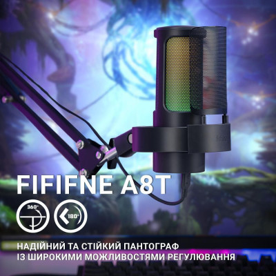 Мікрофон для ПК/ для стрімінгу, подкастів Fifine A8 Black