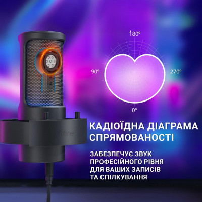 Мікрофон для ПК/ для стрімінгу, подкастів Fifine A8 Black