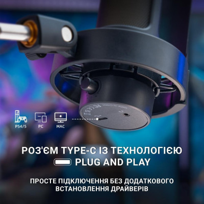 Мікрофон для ПК/ для стрімінгу, подкастів Fifine A8 Black
