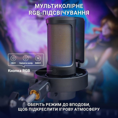 Мікрофон для ПК/ для стрімінгу, подкастів Fifine A8 Black