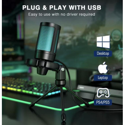 Мікрофон для ПК/ для стрімінгу, подкастів Fifine AmpliGame A2 Black A2B