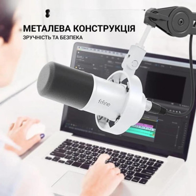 Мікрофон студійний/для ПК Fifine K688W