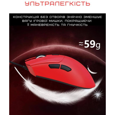 Миша ATTACK SHARK R1 Wireless Gaming Mouse Red (R1-3311R)