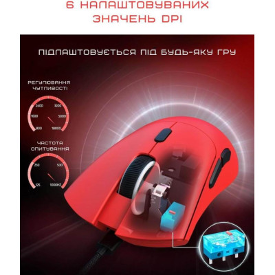 Миша ATTACK SHARK R1 Wireless Gaming Mouse Red (R1-3311R)