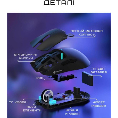 Миша ATTACK SHARK X11 Wireless Gaming Mouse with Charging Dock Black