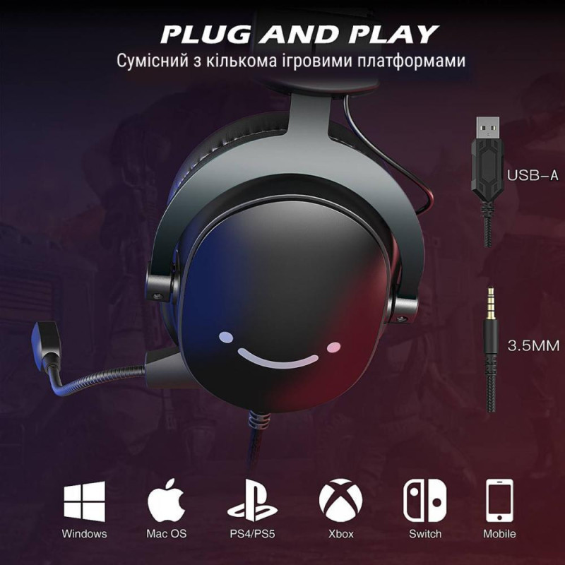 Навушники з мікрофоном Fifine H9 Black Навушники з мікрофоном Fifine H9 Black