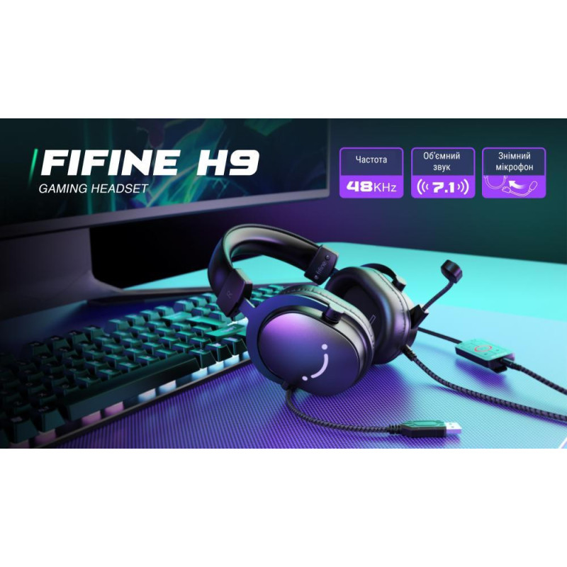 Навушники з мікрофоном Fifine H9 Black Навушники з мікрофоном Fifine H9 Black
