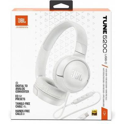 Навушники із мікрофоном JBL Tune 520C USB-C White (JBLT520CWHT)