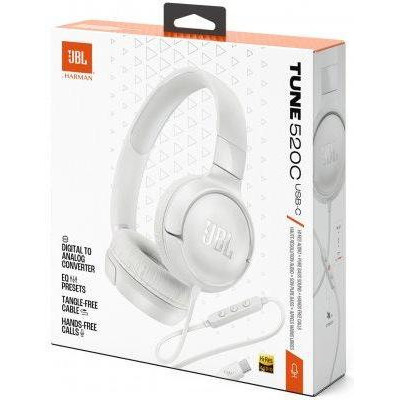 Навушники із мікрофоном JBL Tune 520C USB-C White (JBLT520CWHT)