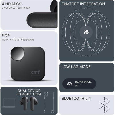 Навушники TWS Nothing CMF Buds 2a Light Grey (A10600109)