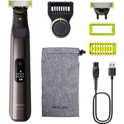 Тример для бороди та вусів/ Тример для тіла (бодігромер) Philips OneBlade Pro 360 Face + Body QP6552/30