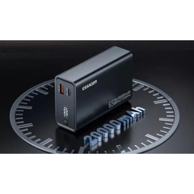 Зовнішній акумулятор (павербанк) Essager 20000mAh 65W Black (EDY65-LD01-Z)