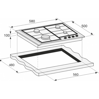 Газова варильна поверхня Prime Technics PGH 50023 FIXC Газова варильна поверхня Prime Technics PGH 50023 FIXC