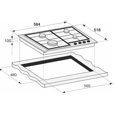 Газова варильна поверхня Prime Technics PGH 50036 FGBC