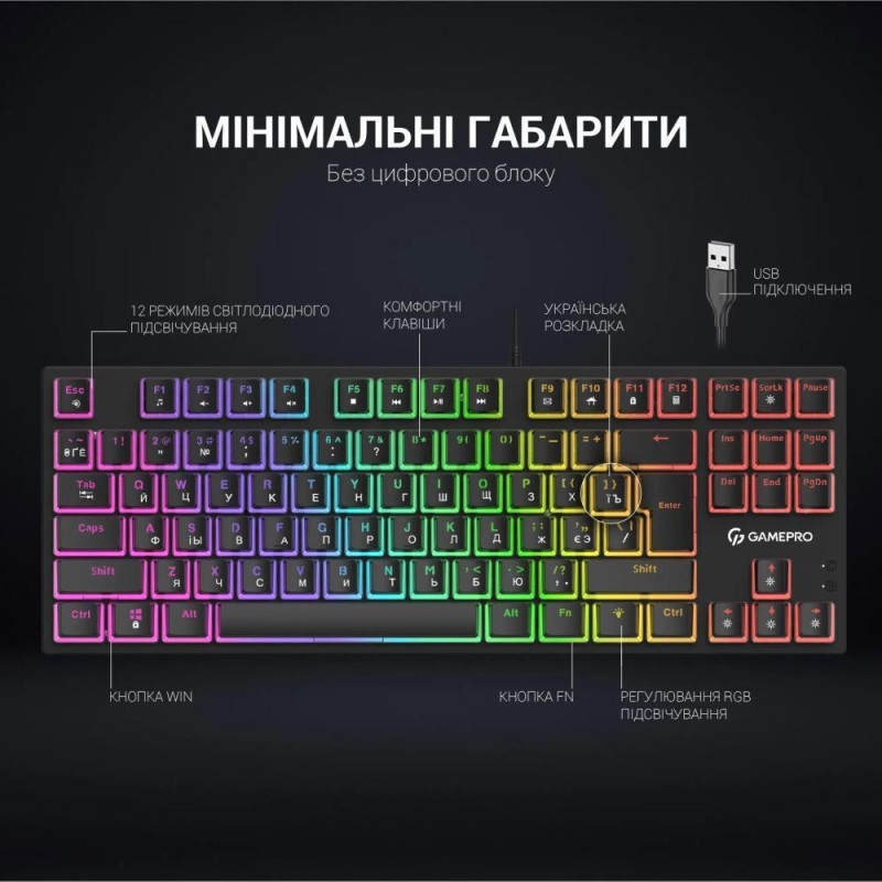 Клавіатура GamePro MK80R Red Switch Клавіатура GamePro MK80R Red Switch