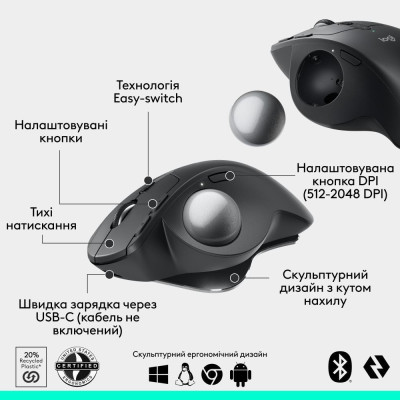 Миша Logitech MX Ergo S Graphite (910-007260) Миша Logitech MX Ergo S Graphite (910-007260)