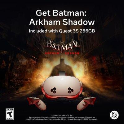 Окуляри віртуальної реальності Meta Quest 3S 256GB Batman Arkham Shadow Bundle (SK-1000209-01)